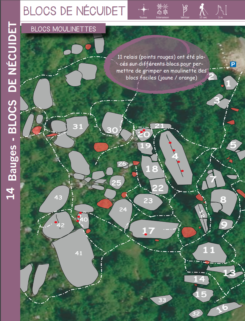 Cartographie du pierrier des Quarts - Blocs de Necuidet - La THuile