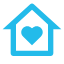 pictogramme maison avec un cœur dedans